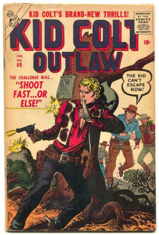 Kid Colt Outlaw #69 1957- Maneely cover- Atlas Western VG 