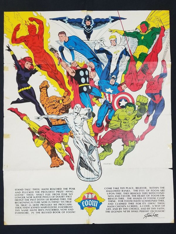 Jim Steranko-Marvel-FOOM Poster-1973-Thor-Hulk-1973-top Marvel heroes-VG
