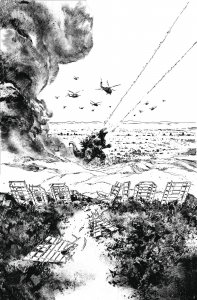 (2025) IDW COMICS GODZILLA VS AMERICA ( LOS ANGELES) #1 1:25 B/W Variant Cover
