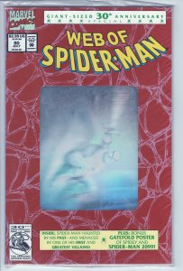 WEB OF SPIDER-MAN #90 - 9.2 - WP - Polybagged w/Poster - Silver Hologram Cover