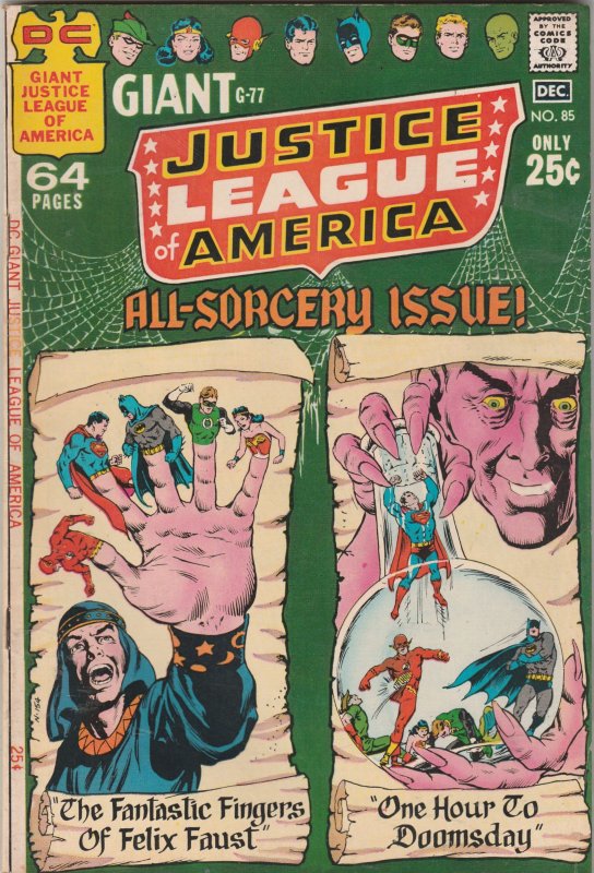 Justice League of America #85 1970 Giant-Size Sorcery High-grade VF+ Felix Faust