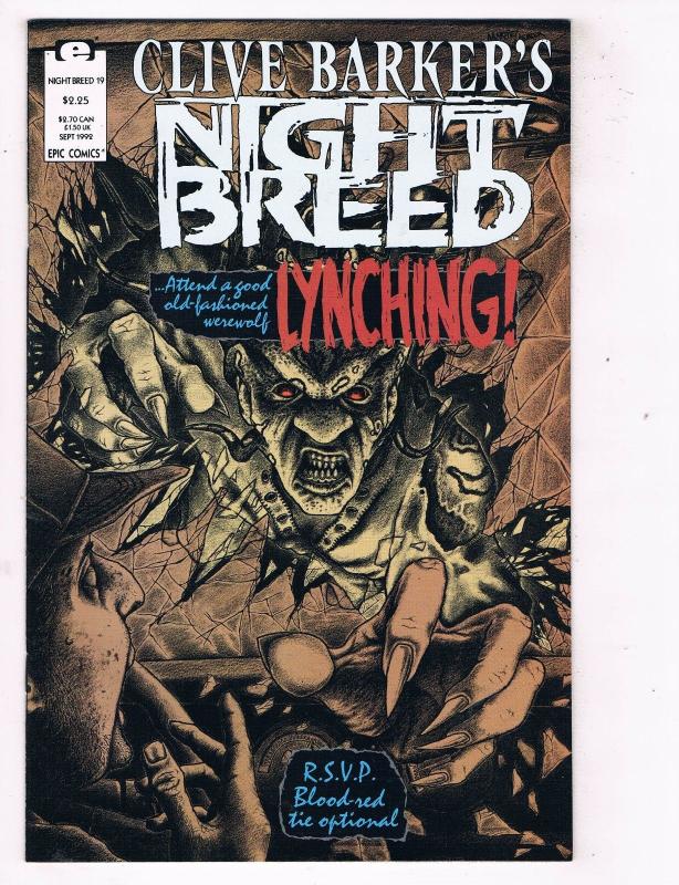 Clive Barkers Night Breed #19 VF/NM Epic Comics Comic Book Horror DE47 AD33