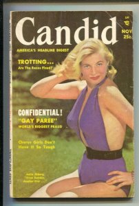 Candid #2 11/1953-Manly-Anita Ekberg cover-Joe Louis-Cheesecake photos-showgi...