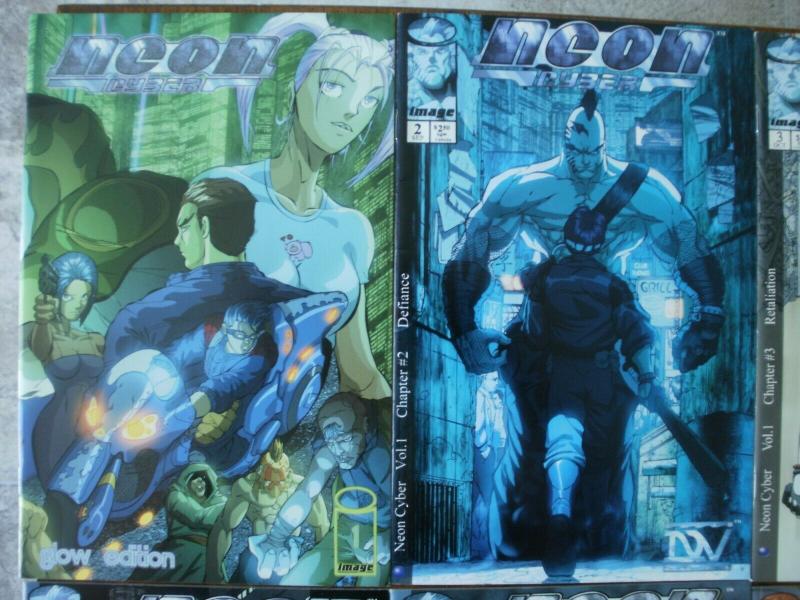 8 image NEON CYBER Comic Book: #1 Glow Edition #2 #3 #4 #5 #6 #7 #8 (1999)