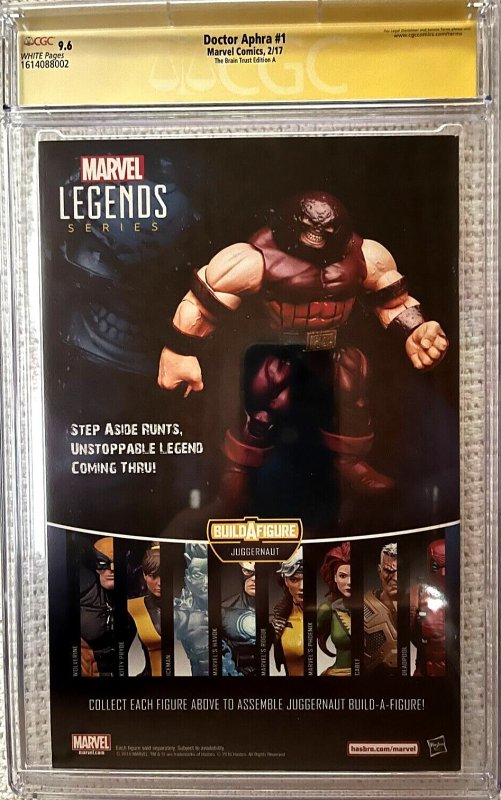 ?~MARVEL~DOCTOR APHRA #1 (2017)~?~BRAIN TRUST~ASHLEY WITTER SIGNED~CGC 9.6~?