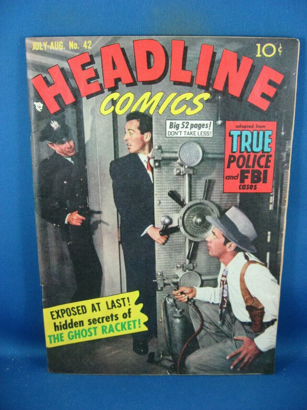 HEADLINE COMICS 42 VG+ 1950  PHOTO CVR