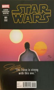 STAR WARS  #1 TEASER VARIANT SIGNED IN GOLD BY JOHN CASSADAY W/COA NM.