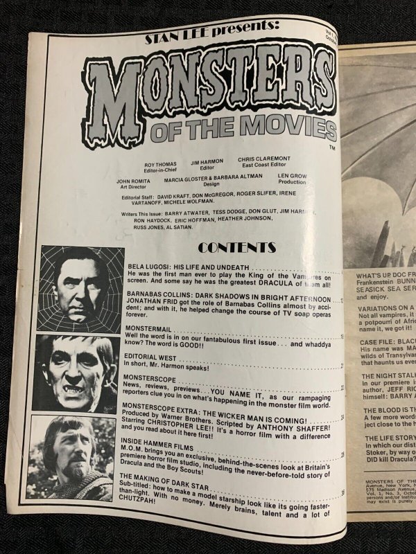 1974 MONSTERS OF THE MOVIES Magazine #3 G/VG 3.0 Vampire Issue / Dark Shadows 