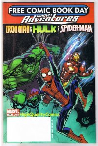 MARVEL ADVENTURES, FCBD, Iron Man, Hulk, 2008, NM, Spider-man, Mandarin