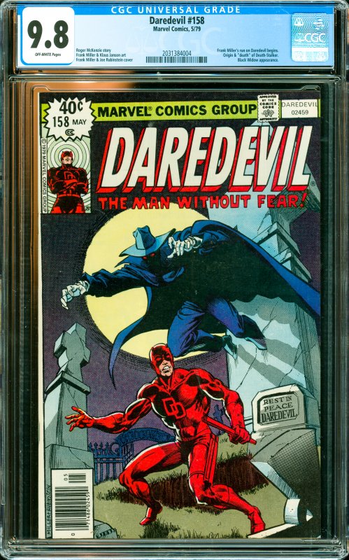 Daredevil #158 CGC Graded 9.8 Frank Miller's run on Daredevil begins. Origin ...