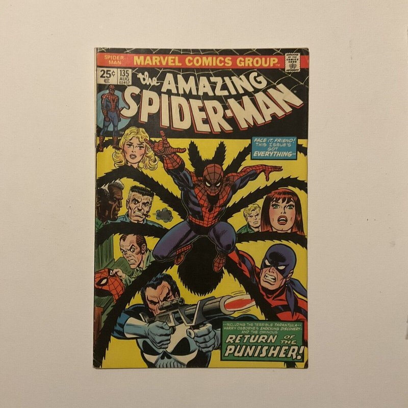 Amazing Spider-Man 135 Fine- Fn- 5.5 Marvel Second Punisher 1974