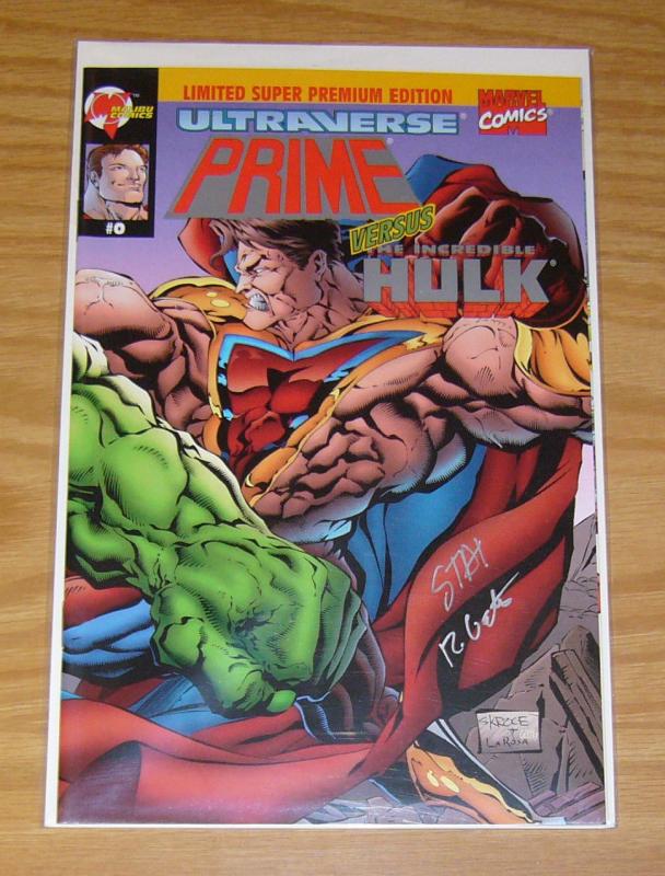 Prime vs Hulk #0 VF/NM limited super premium edition signed w/dynamic forces COA