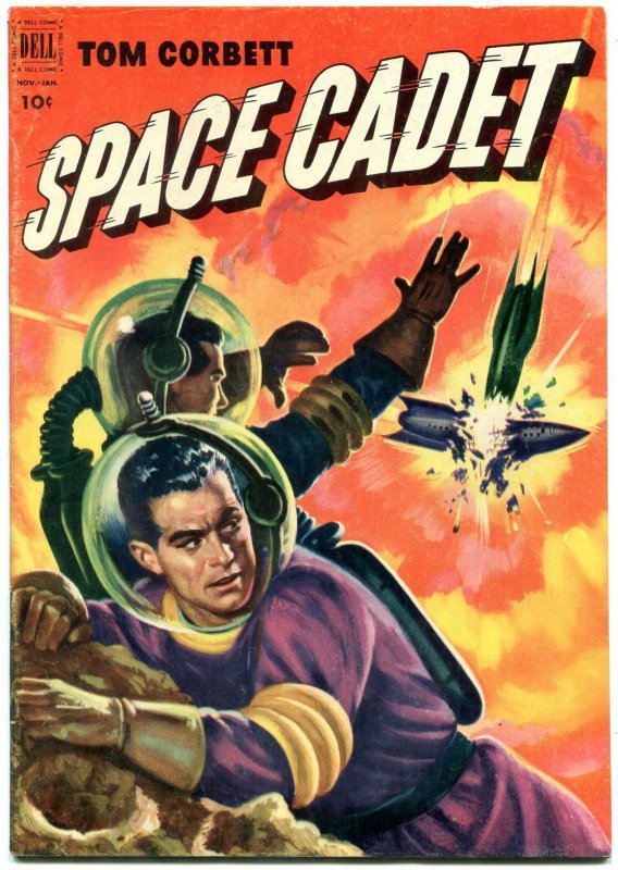 Tom Corbett Space Cadet #4 1953- Dell Sci fi rocket cover F/VF