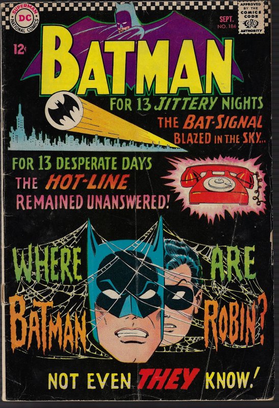 Batman #184 (DC, 1965) GD+