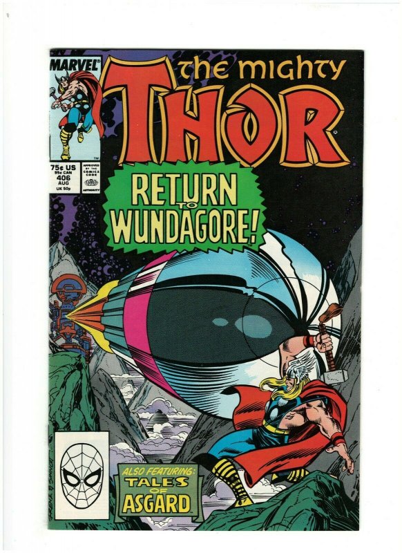 Thor #406 NM- 9.2 Marvel Comics 1989 Tales of Asgard, Return to Wundagore