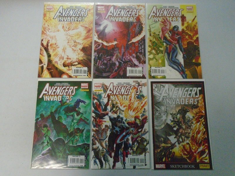 Avengers Invaders set #1-12 + Sketch book 8.5 VF+ (2008)