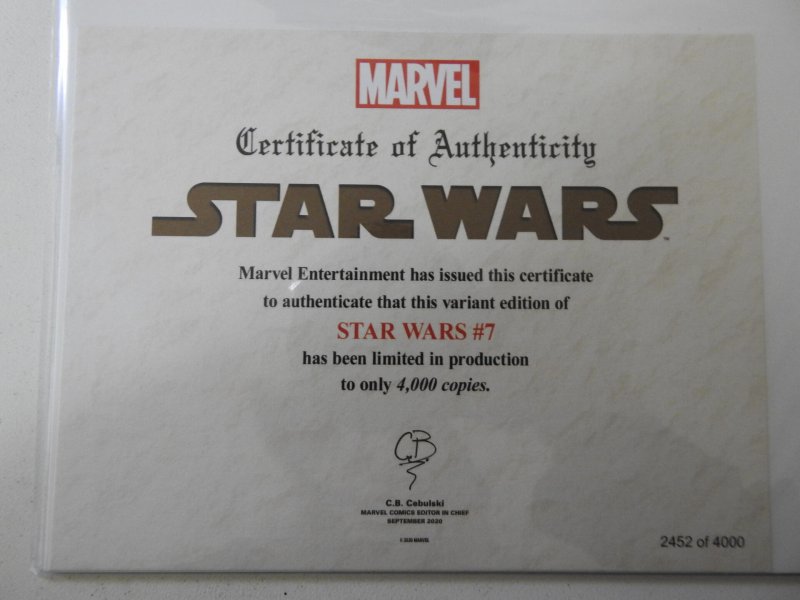 Star Wars #7 Variant Edition LDT 4000- W/ COA!