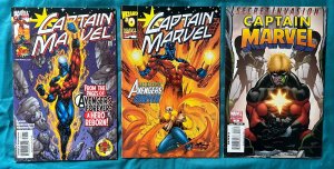 Captain Marvel 3 PC LOT - CM # 1, CM # 4 (2008), Wizard #0. (8.5/9.0) 2000