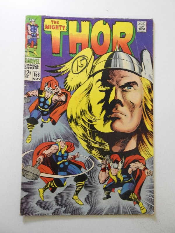 Thor #158 (1968) GD/VG Condition moisture stains, ink fc and 1st page