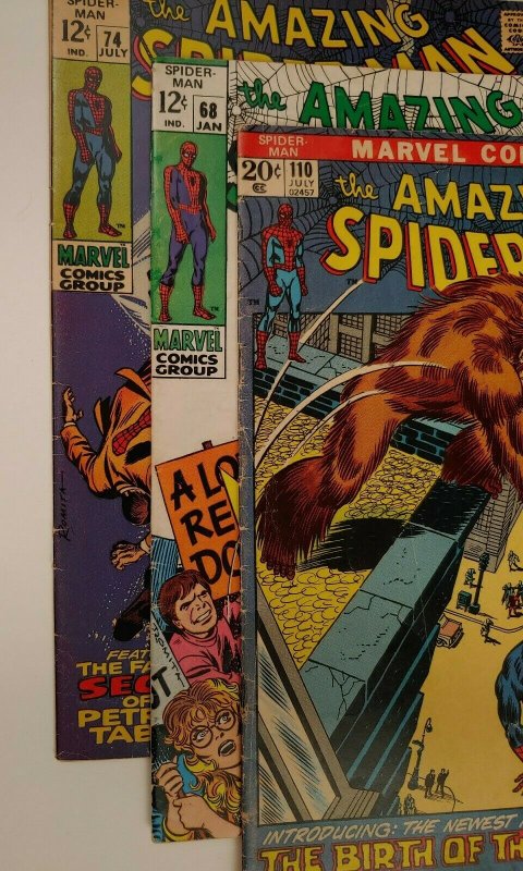 Amazing Spiderman lot! 74 Silvermane, 68 Kingpin, 110 1st Gibbon appearance!!