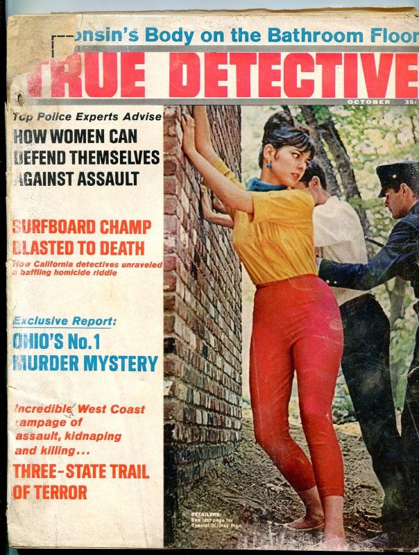 True Detective Magazine October 1965- Surfboard Champ Blasted- reading copy