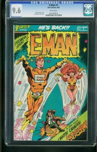 E-MAN #1 1983-CGC GRADED 9.6-WHITE PAGES-JOE STATON-1st ISSUE-KEY 0207093031