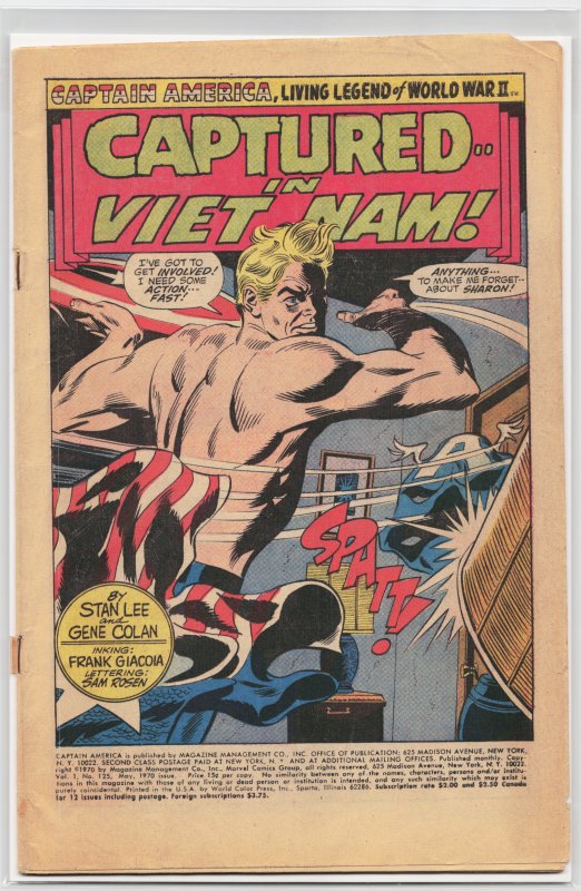 Captain America #125 (1970) Captain America