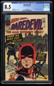 Daredevil #9 CGC VF+ 8.5 1st Appearance Organizer! Stan Lee Wally Wood!