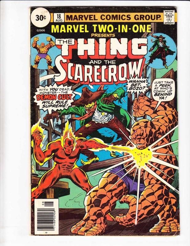 Marvel Two-In-One #18 FN- thing - scarecrow - 30 cents price variant - 1976 