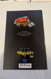 BATMAN #50 (2018), SIGNED by Clay Mann, JOKER Virgin Varian wear back cover