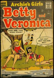 Archie's Girls Betty and Veronica #47 1958- Fishing Cover Fair