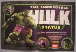 INCREDIBLE HULK STATUE Promo poster, 17x11, Unused, more Promos in store