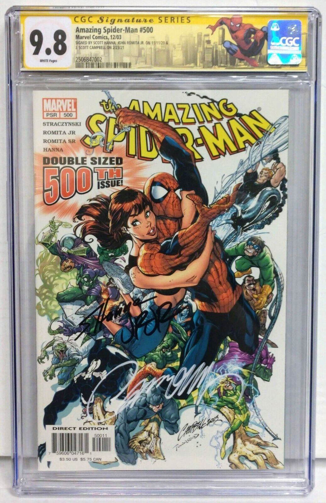Amazing Spider-Man #500 3xSS by Campbell, Romita, Hanna | Comic