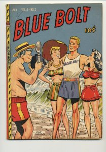 BLUE BOLT VOLUME 8 NUMBER 2 (1947 PREMIUM GROUP) GOLDEN AGE! JACK HARMON COVER