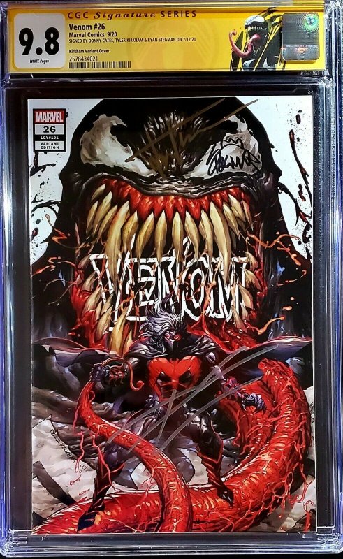 ?Venom 26 CGC 9.8 SS x3 Silver Gold Sig Kirkham Cates Stegman  1st Virus crain