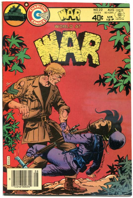 WORLD AT WAR #22, FN+, Sam Glanzman, WWII, 1980, more Charlton in store