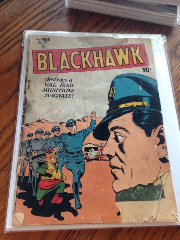 Blackhawk 27 Fair Golden Age Quality COmics Group Reader/Filler copy