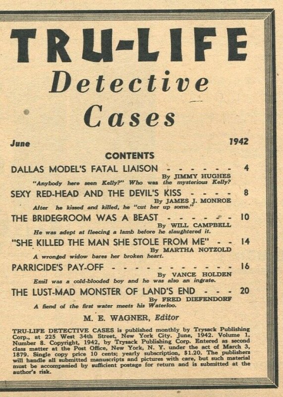 Tru-Life Detective Cases 6/1942-Tayshack-spicy photo cover-crime-mystery-VG