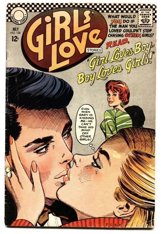 GIRLS' LOVE STORIES #128-DC ROMANCE Girl Crazy Men!!!