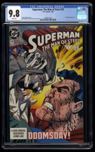 Superman: The Man of Steel #19 CGC NM/M 9.8 White Pages Doomsday!