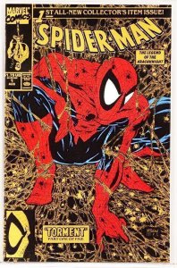 Spider-Man #1 GOLD RARE VARIANT (1990) HOT KEY! ICONIC COVER by Todd McFarlane