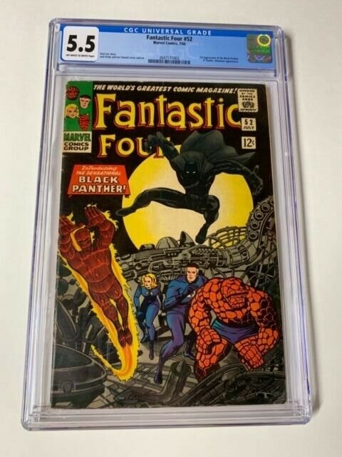 Fantastic Four 52 Cgc 5.5 Ow/w Pages 1st Black Panther Marvel Silver Age