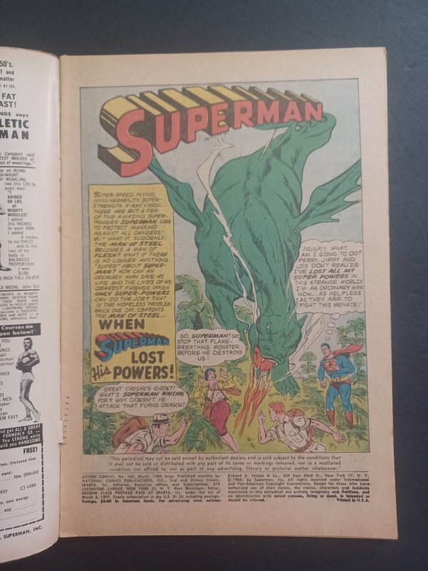 Action Comics #262 - Curt Swan - Supergirl cover - 1960 - (-VG)