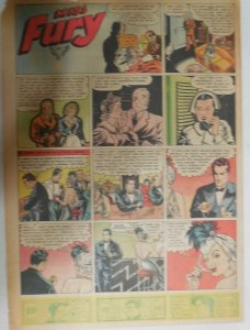 Miss Fury Sunday by Tarpe Mills from 1/4/1942 Size: 11 x 15  Very Rare Year #2