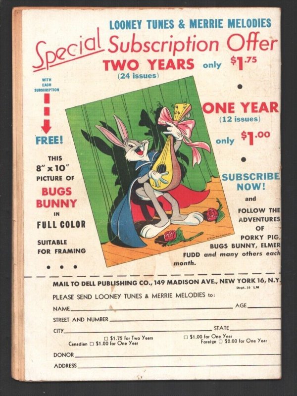 Looney Tunes Merrie Melodies #60 1946-Dell-Fishing-cover art-Bugs Bunny-Porky...