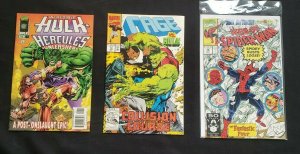 MISC MARVEL 3PC (FN/VF) HULK VS HERCULES, CAGE VS HULK, SPIDER-MAN 1991-96