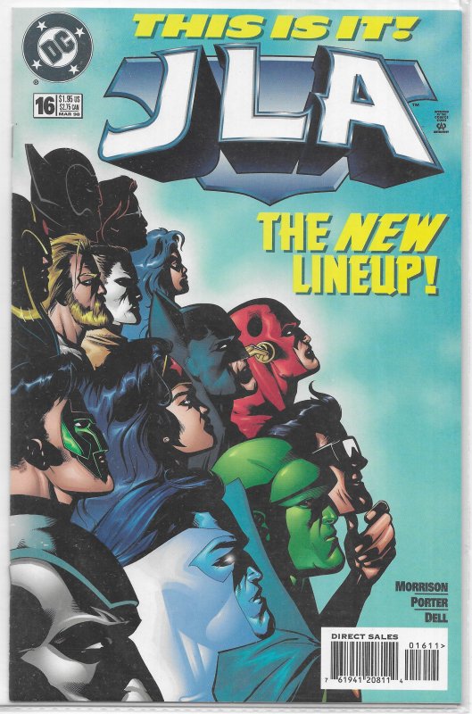JLA (vol. 1, 1997) # 16 FN Morrison/Porter, new line-up, Zauriel, Plastic Man