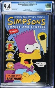 Simpsons Comics and Stories #1 CGC 9.4 1993 Welsh Publishing  White Pages