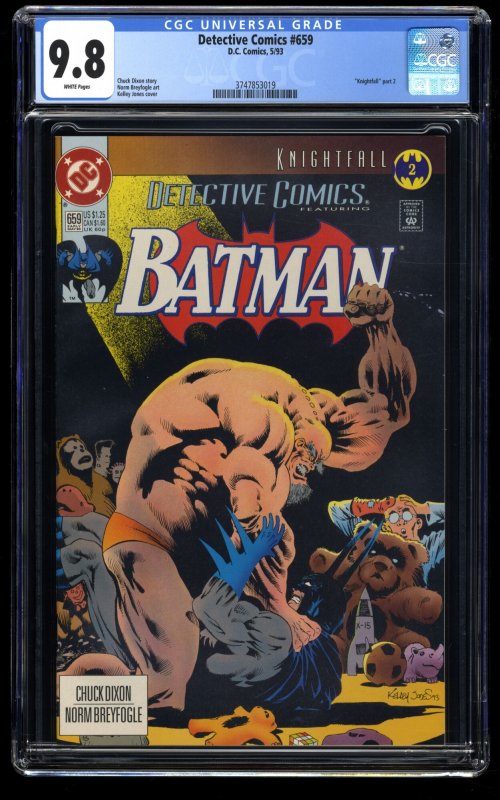 Detective Comics #659 CGC NM/M 9.8 White Pages Knightfall Part 2!