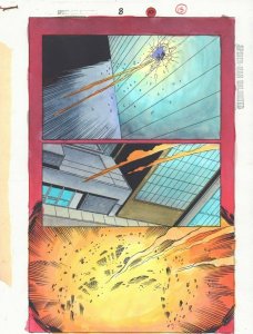 Spider-Man Unlimited #8 p.15 Color Guide Art - Explosion - 1996 by John Kalisz 